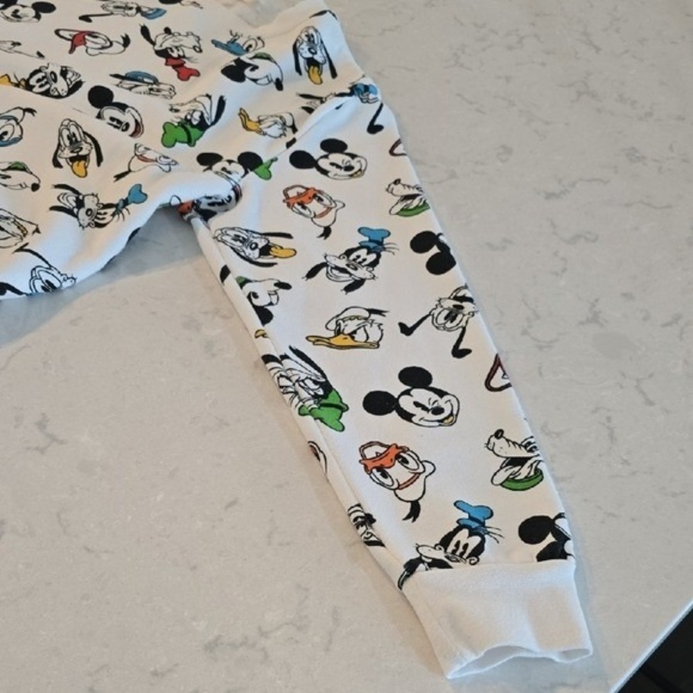 Retro Mickey & Co All Over Print White Crewnwck Sweatshirt L Disney Friends | L - Picture 4 of 6